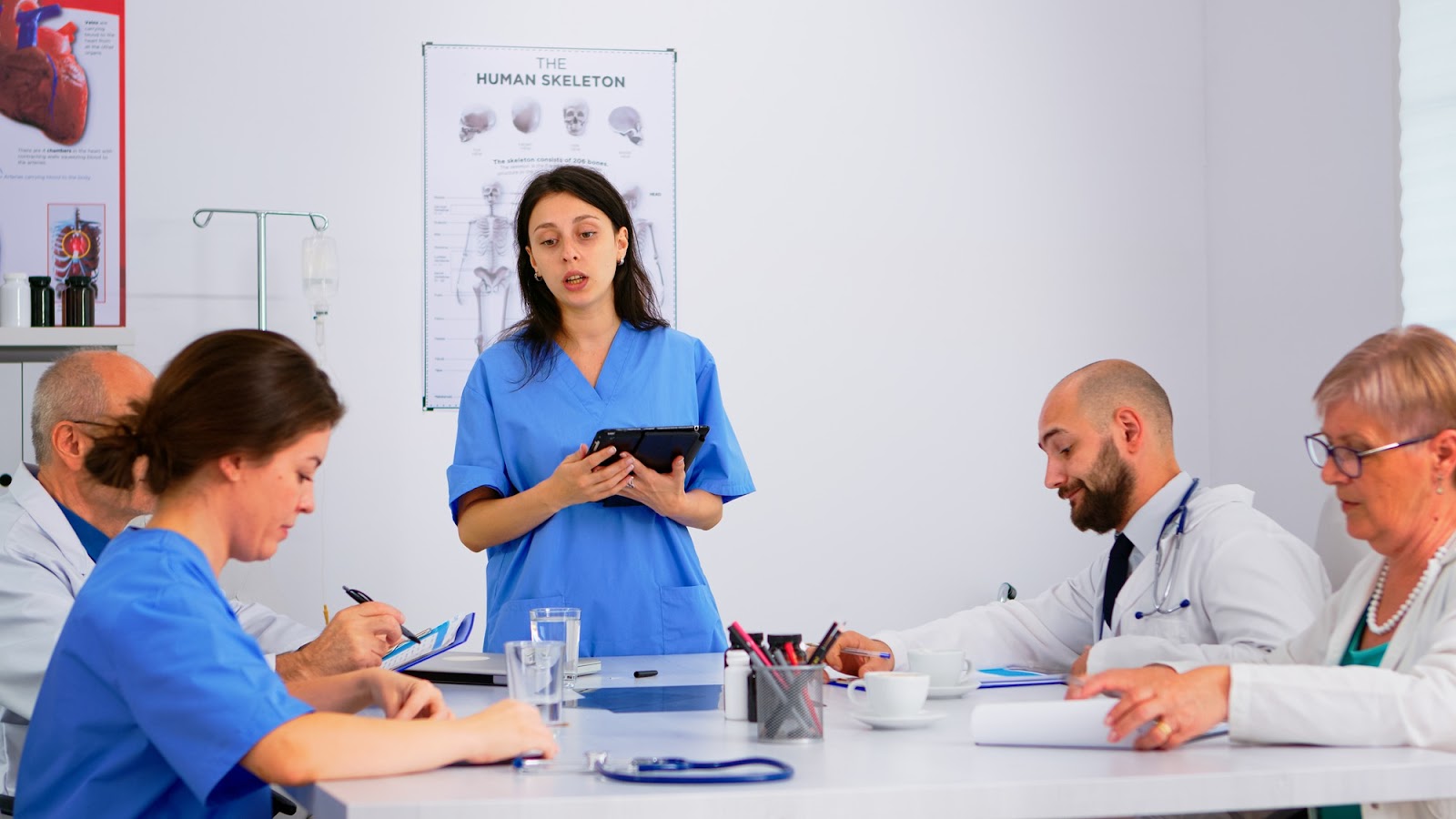 Australian nursing and training services being provided by a female healthcare specialist